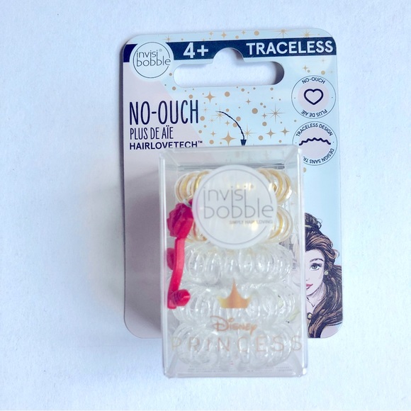3/$15 NEW INVISIBOBBLE Disney Princess Belle Spiral Hair Ties Rings 5-pc - Picture 6 of 16